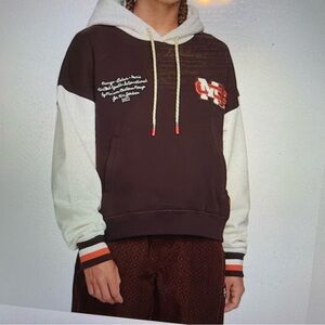 Nike Jordan‎ x Maison Chateau Sweatshirt Womens XL Rouge Brown white Zip Hoodie